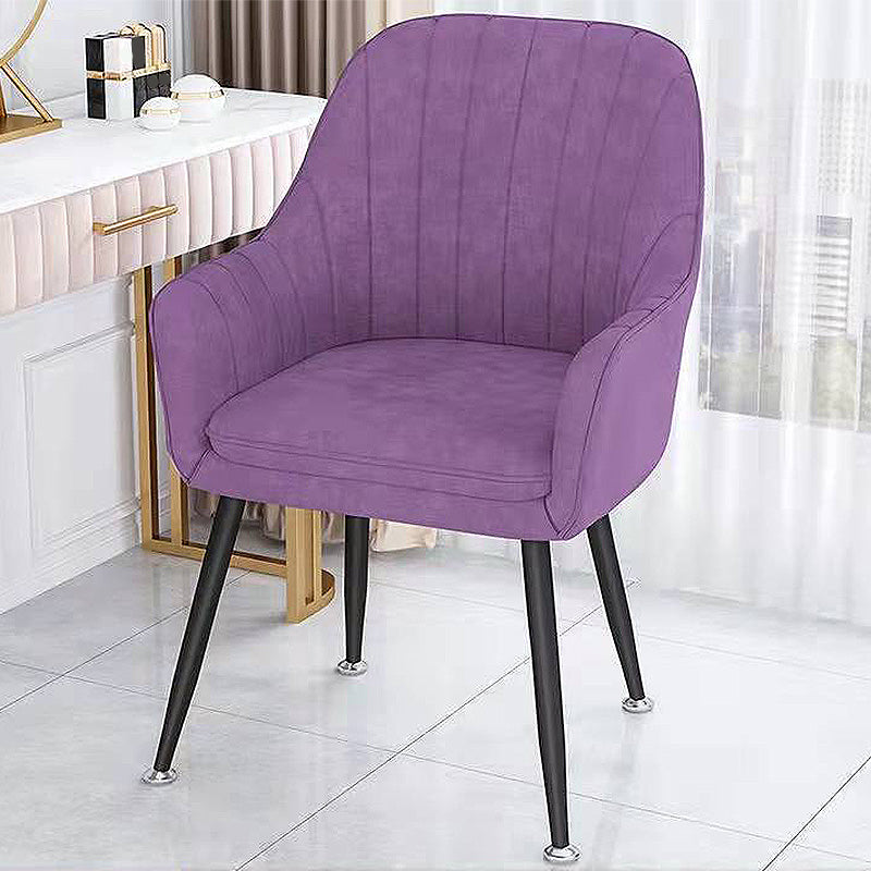 Velvet 17.7"Wide Solid Color Armchair with Basic Four Legs for Bedroom