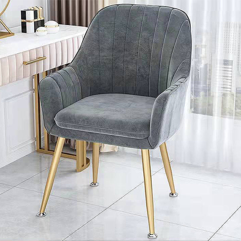 Velvet 17.7"Wide Solid Color Armchair with Basic Four Legs for Bedroom