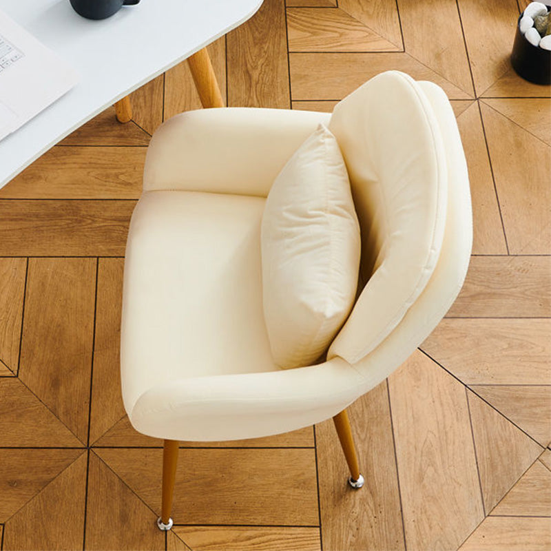 Velvet 17.7"Wide Solid Color Armchair with Basic Four Legs for Bedroom