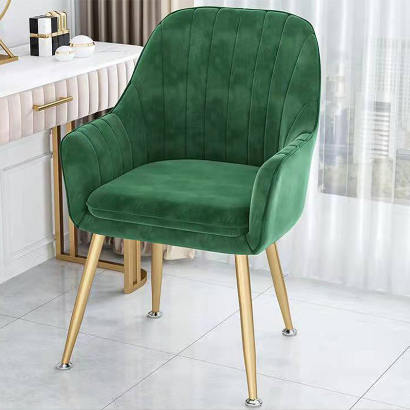 Velvet 17.7"Wide Solid Color Armchair with Basic Four Legs for Bedroom