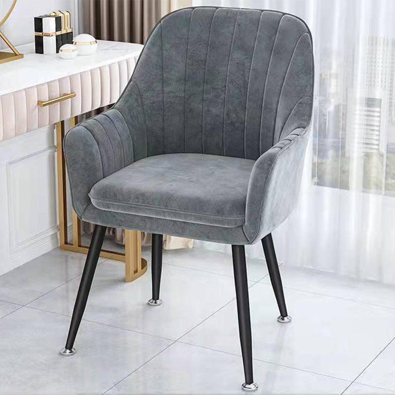 Velvet 17.7"Wide Solid Color Armchair with Basic Four Legs for Bedroom