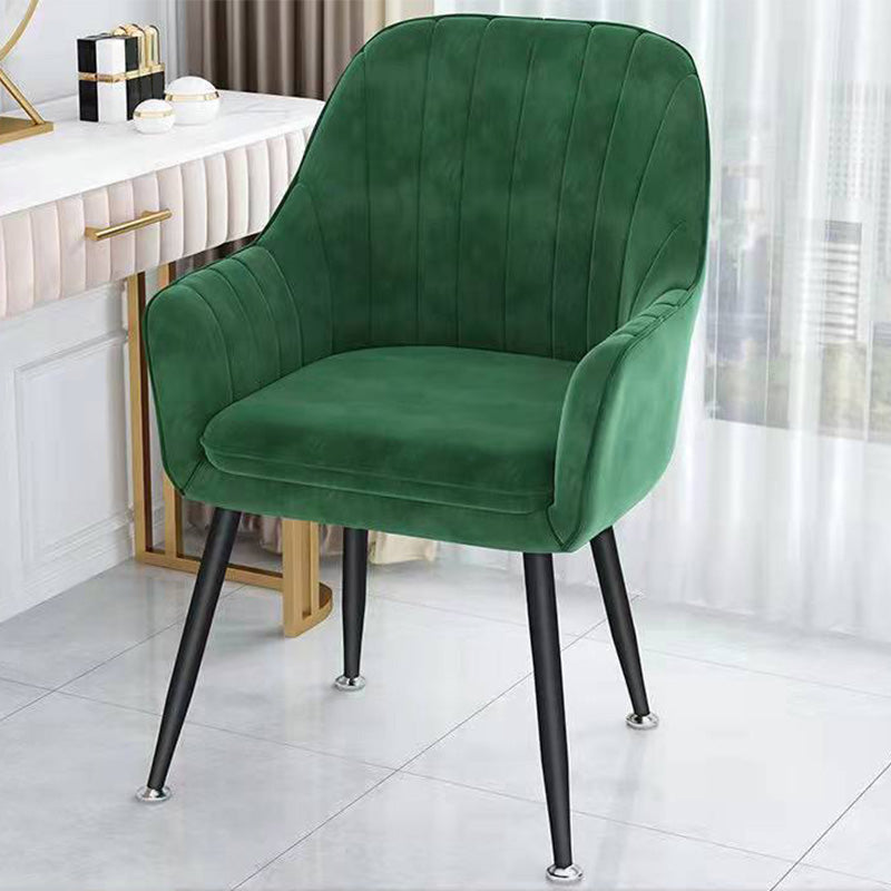 Velvet 17.7"Wide Solid Color Armchair with Basic Four Legs for Bedroom