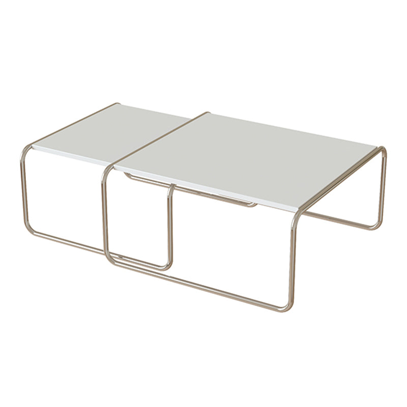 Sled 2 Nesting Coffee Table Modern Glass Coffee Table in Black and White