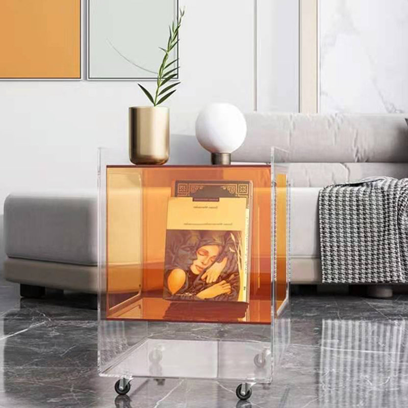 Modernism with Casters Coffee Table Acrylic 18.1'' Cocktail Table