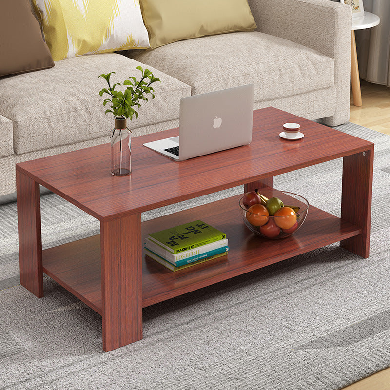 4 Legs Base Design with Storage Rack Wood-based Craft Rectangular Coffee Table