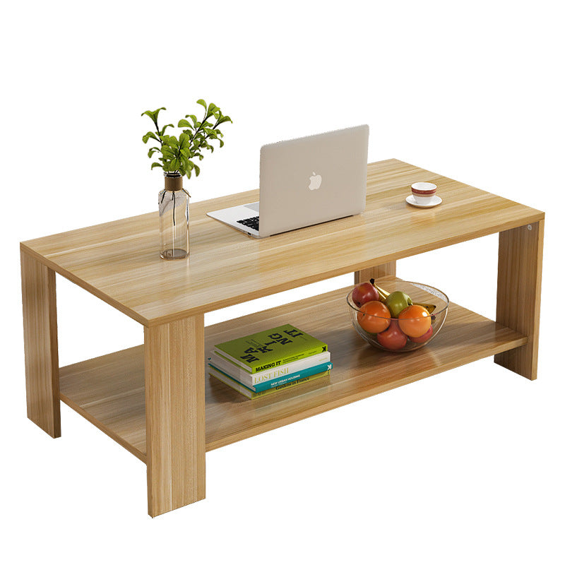 4 Legs Base Design with Storage Rack Wood-based Craft Rectangular Coffee Table