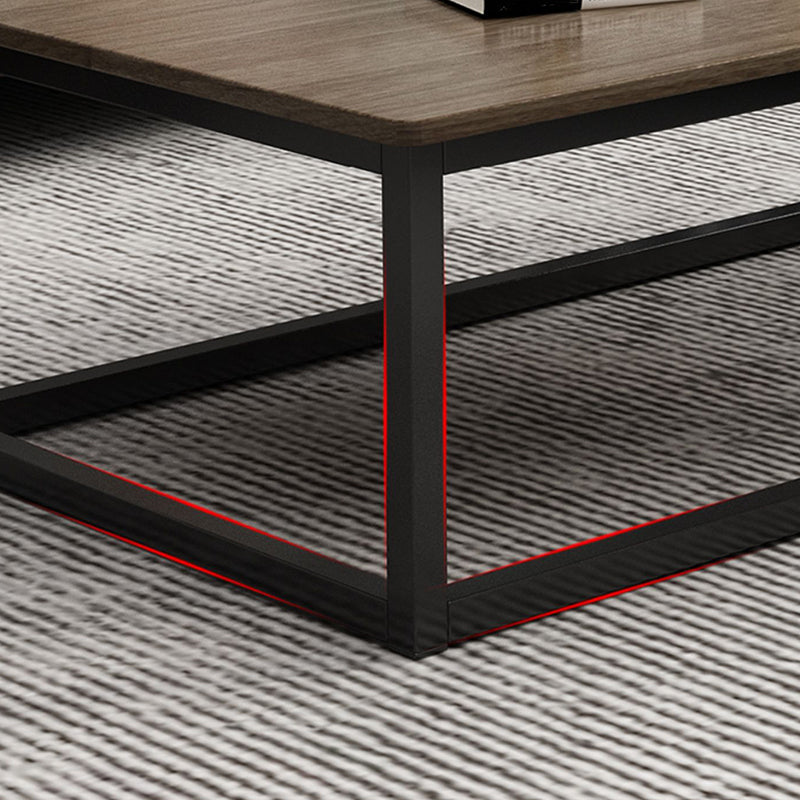Wood Frame Coffee Table Modern Rectangle Cocktail Table in Natural