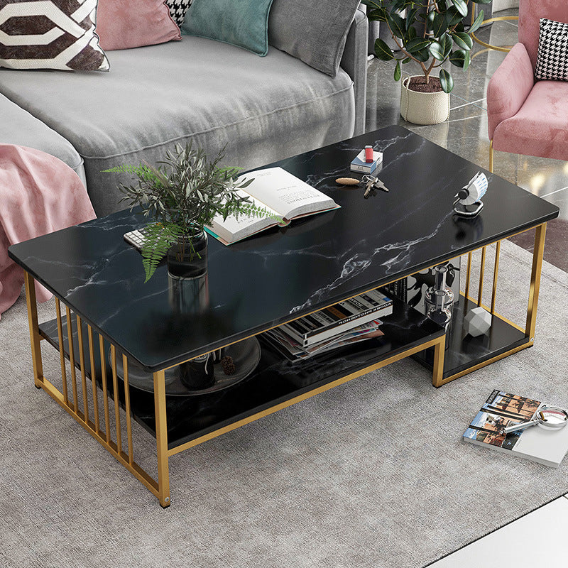 Rectangular Storage Coffee Table Contemporary Frame Cocktail Table for Home