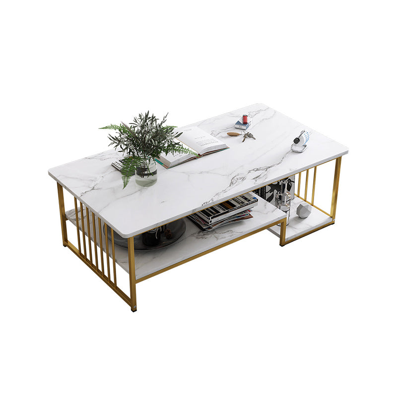 Rectangular Storage Coffee Table Contemporary Frame Cocktail Table for Home