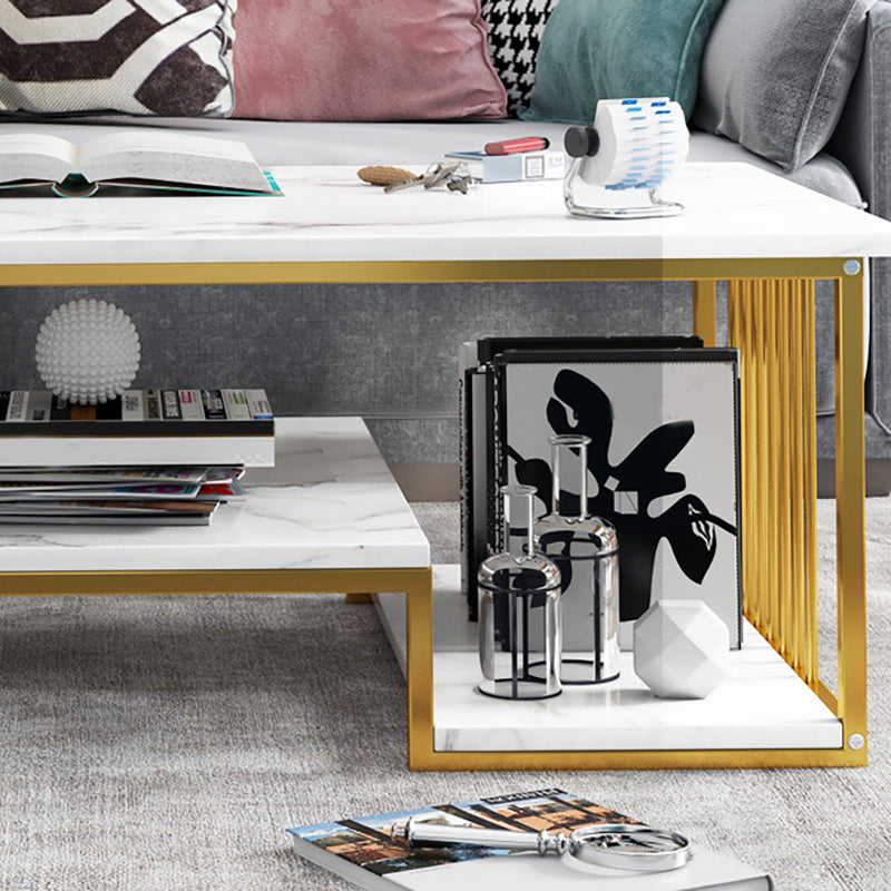 Rectangular Storage Coffee Table Contemporary Frame Cocktail Table for Home