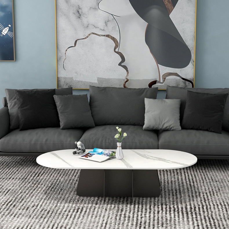 Contemporary Round Stone Pedestal Coffee Cocktail Table - 13.8''/15''/17.7'' H