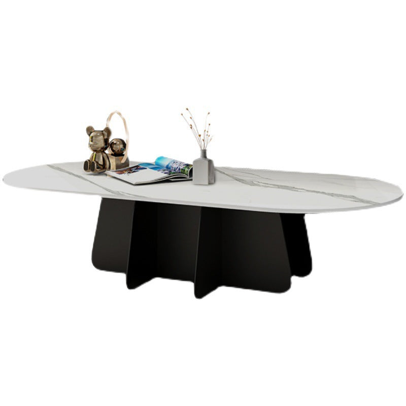 Contemporary Round Stone Pedestal Coffee Cocktail Table - 13.8''/15''/17.7'' H