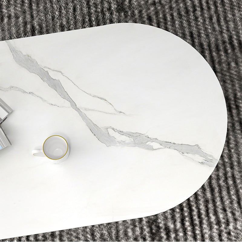 Contemporary Round Stone Pedestal Coffee Cocktail Table - 13.8''/15''/17.7'' H