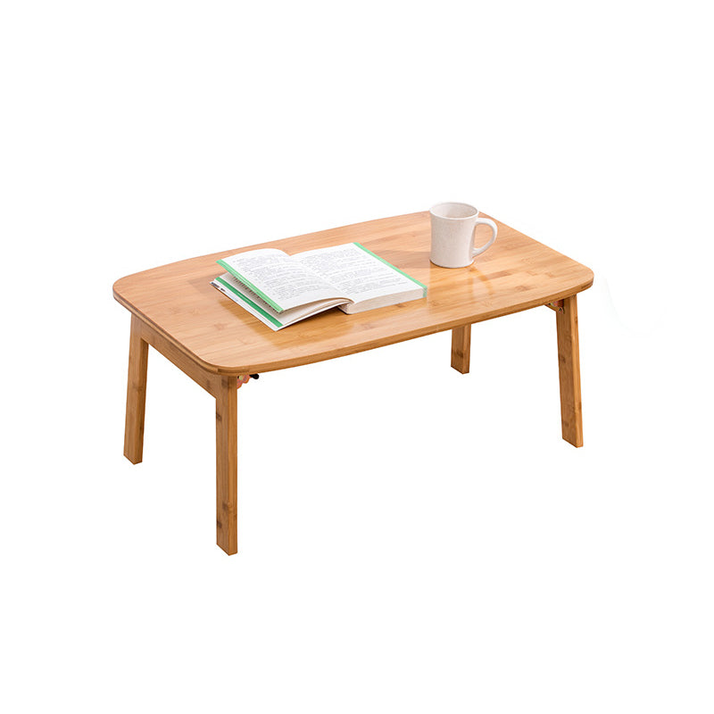 Modern Brown/Oak 4 Legs 1 Coffee Table Geometric Folding Table for Living Room