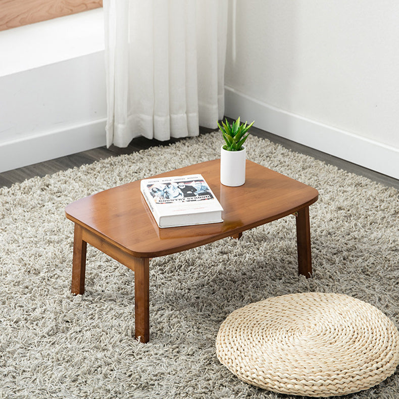 Modern Brown/Oak 4 Legs 1 Coffee Table Geometric Folding Table for Living Room