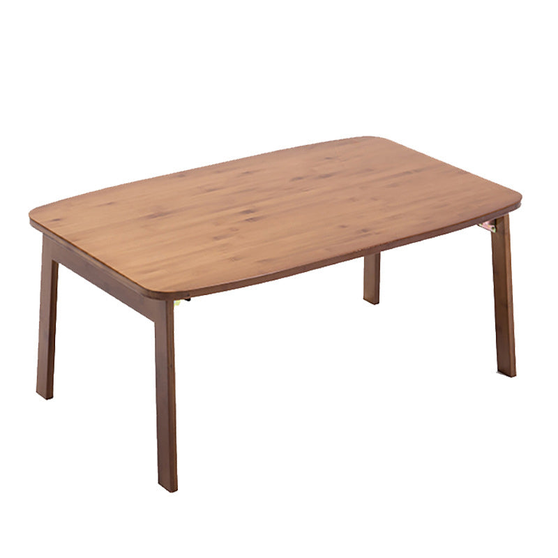 Modern Brown/Oak 4 Legs 1 Coffee Table Geometric Folding Table for Living Room
