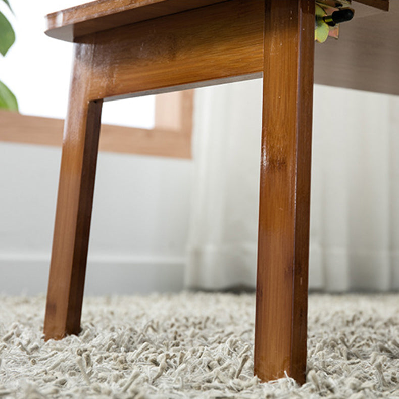 Modern Brown/Oak 4 Legs 1 Coffee Table Geometric Folding Table for Living Room