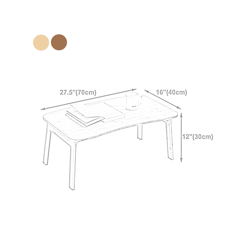 Modern Brown/Oak 4 Legs 1 Coffee Table Geometric Folding Table for Living Room