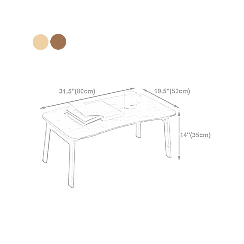Modern Brown/Oak 4 Legs 1 Coffee Table Geometric Folding Table for Living Room