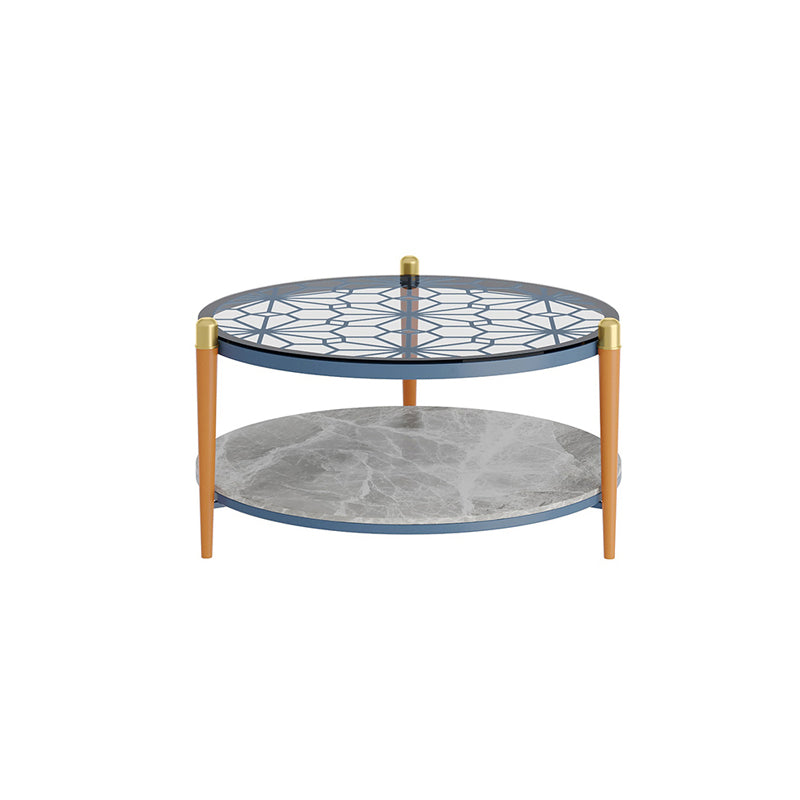 Contemporary Round Coffee Table 3 Legs Cocktail Table for Home