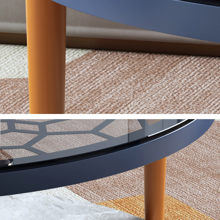 Contemporary Round Coffee Table 3 Legs Cocktail Table for Home