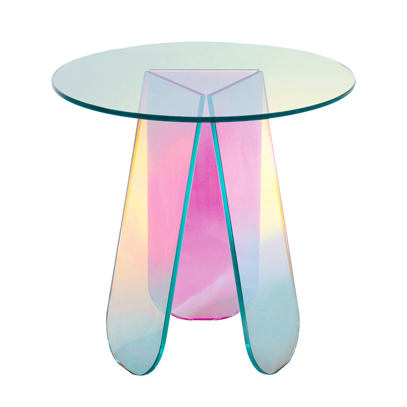 Acrylic 3 Legs Coffee Table Fixed Modern Round Cocktail Table