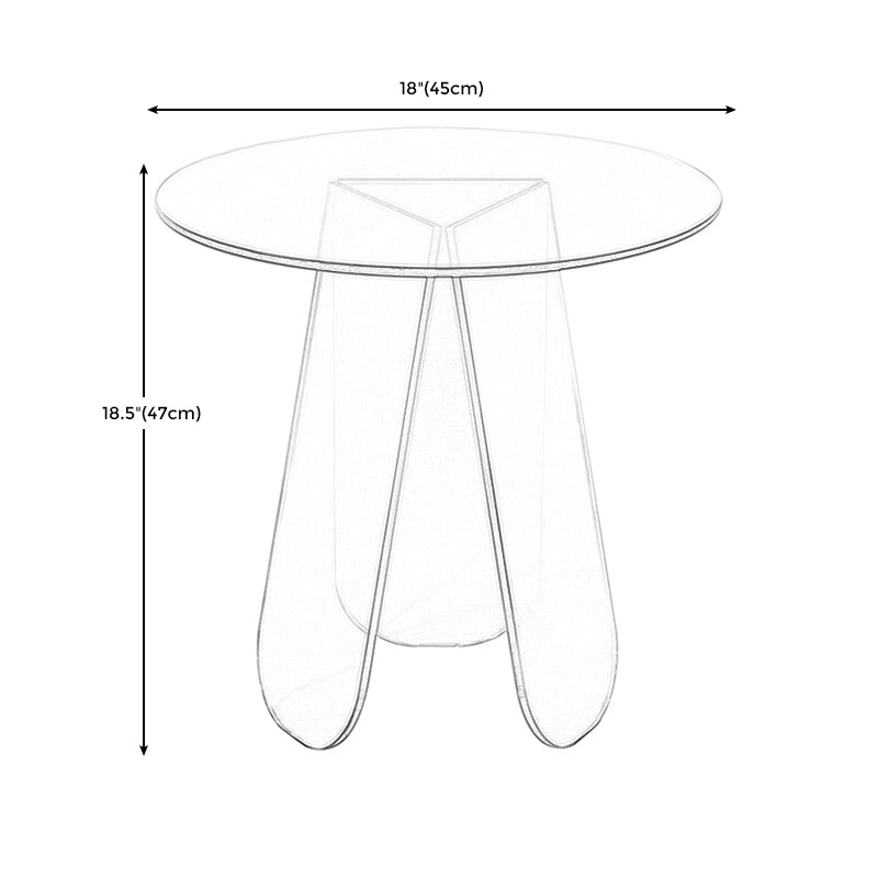 Acrylic 3 Legs Coffee Table Fixed Modern Round Cocktail Table