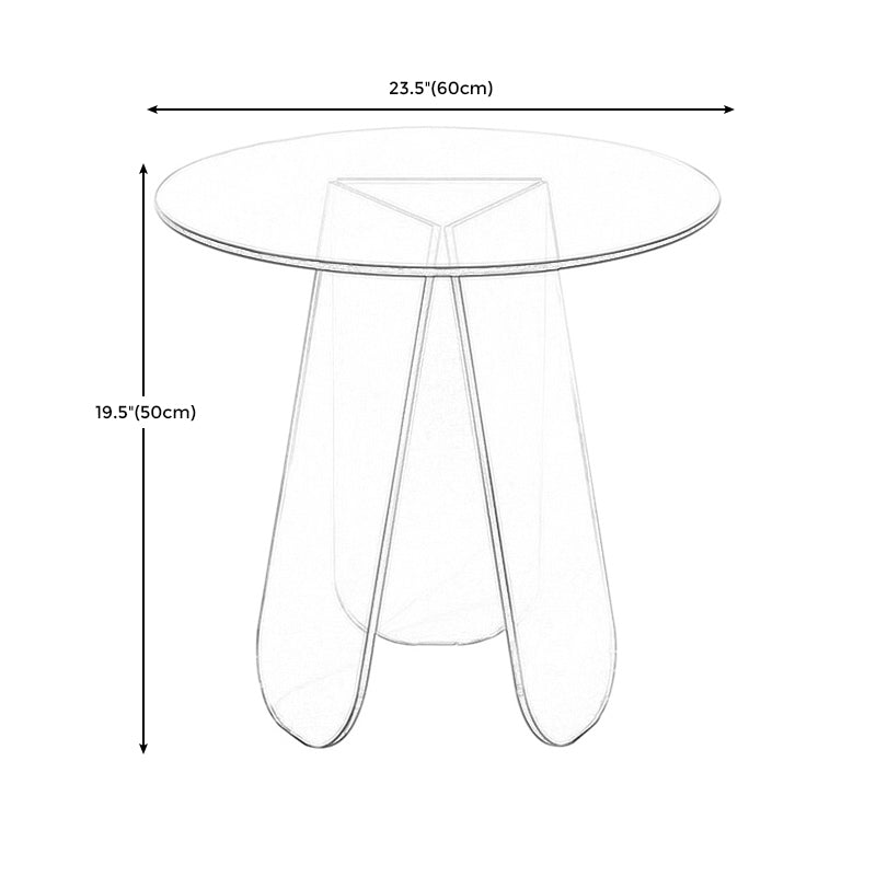 Acrylic 3 Legs Coffee Table Fixed Modern Round Cocktail Table