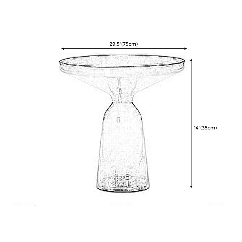 Pedestal 1 Single Coffee Table Metal and Glass Statement Cocktail Table