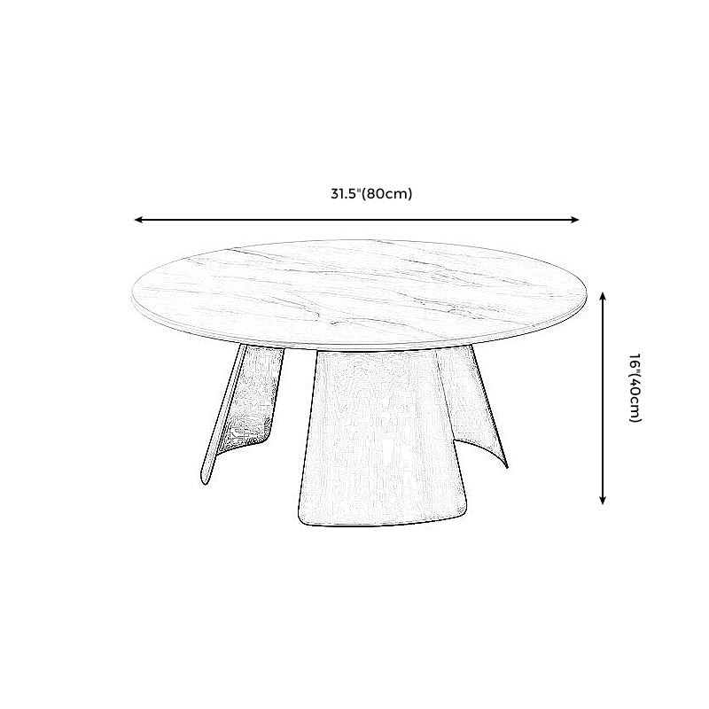 Contemporary Coffee Table Round Faux Marble Cocktail Table