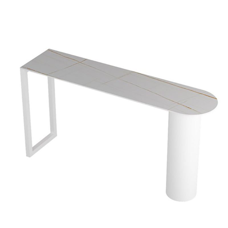 Stone Counter Table Iron Base 42-inch Height Contemporary Bar Table for Island