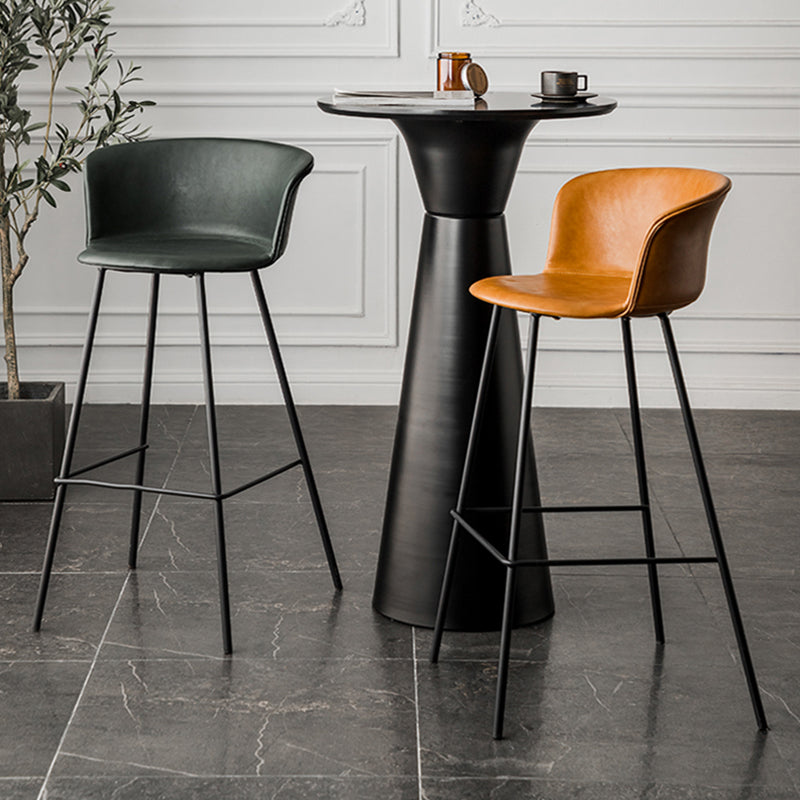 Industrial Style Bar-stool PU Leather Counter Bar Stool with Metal Legs