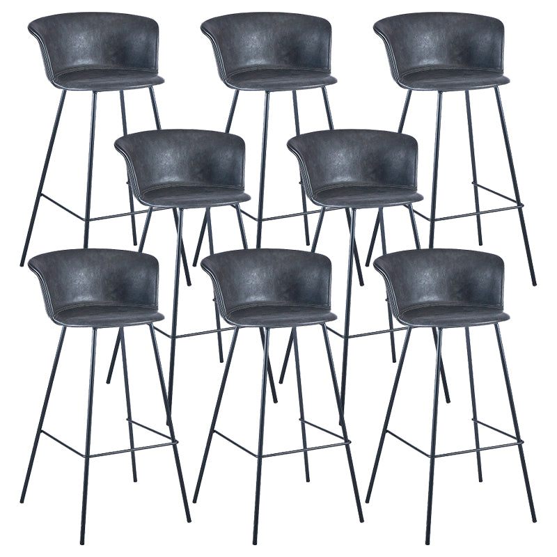 Industrial Style Bar-stool PU Leather Counter Bar Stool with Metal Legs
