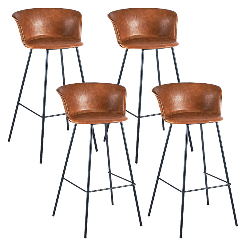 Industrial Style Bar-stool PU Leather Counter Bar Stool with Metal Legs