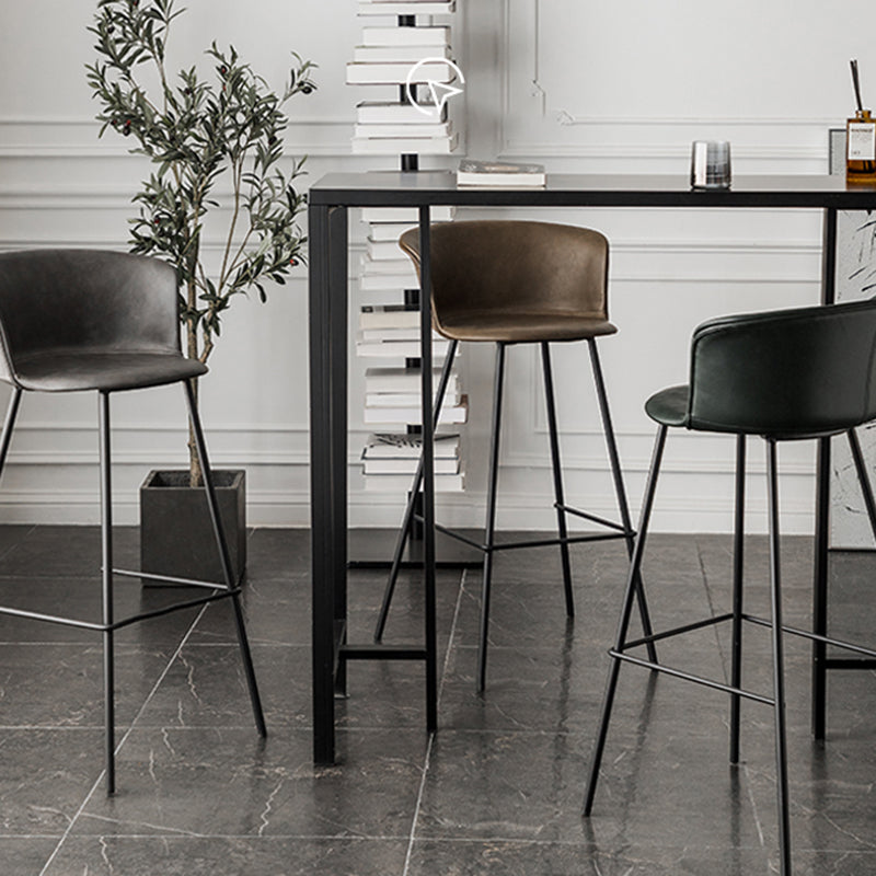 Industrial Style Bar-stool PU Leather Counter Bar Stool with Metal Legs