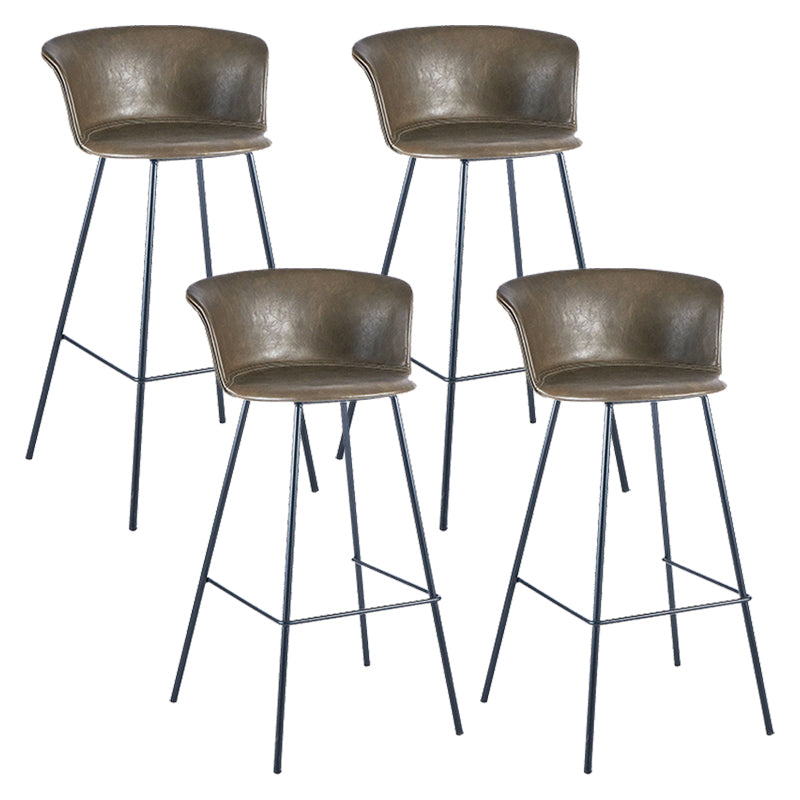 Industrial Style Bar-stool PU Leather Counter Bar Stool with Metal Legs