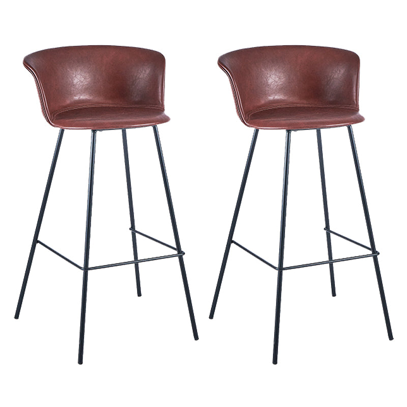 Industrial Style Bar-stool PU Leather Counter Bar Stool with Metal Legs
