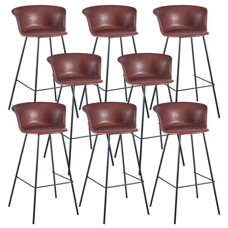 Industrial Style Bar-stool PU Leather Counter Bar Stool with Metal Legs