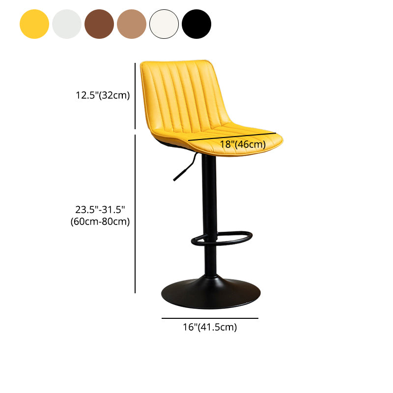 Contemporary Style Bar-stool Adjustable Counter Bar Stool with Metal Legs for Home