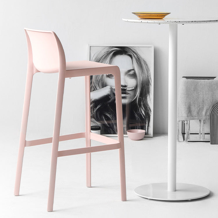 Contemporary Stackable Bar-stool Plastic Counter Bar Stool with Plastic Legs for Home