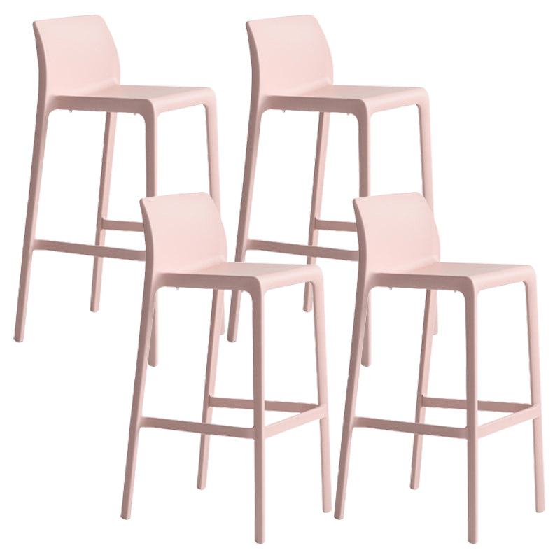 Contemporary Stackable Bar-stool Plastic Counter Bar Stool with Plastic Legs for Home