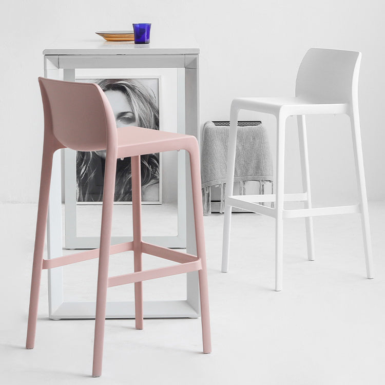 Contemporary Stackable Bar-stool Plastic Counter Bar Stool with Plastic Legs for Home