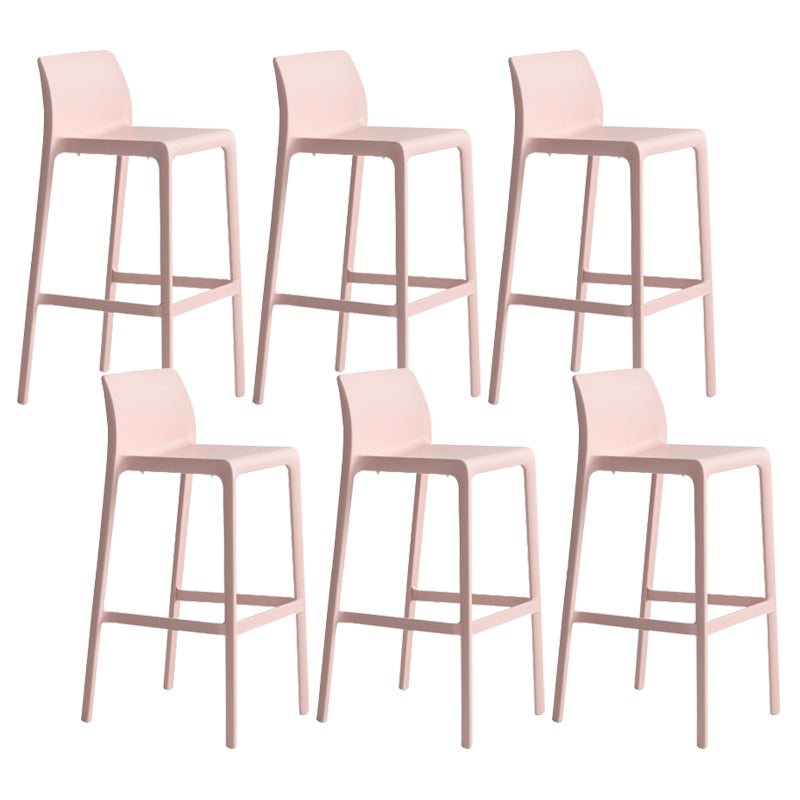 Contemporary Stackable Bar-stool Plastic Counter Bar Stool with Plastic Legs for Home