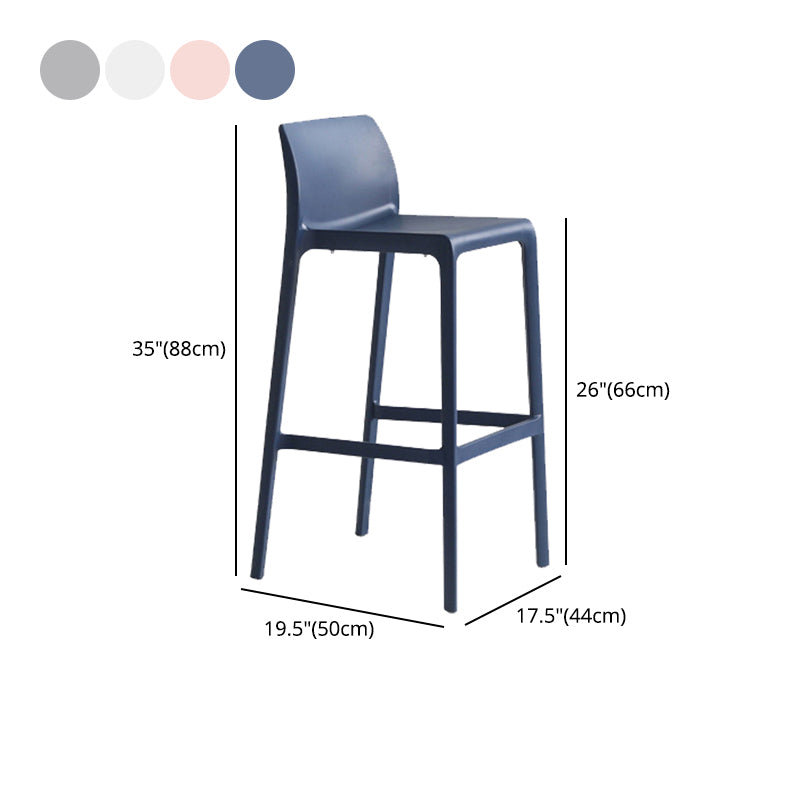 Contemporary Stackable Bar-stool Plastic Counter Bar Stool with Plastic Legs for Home