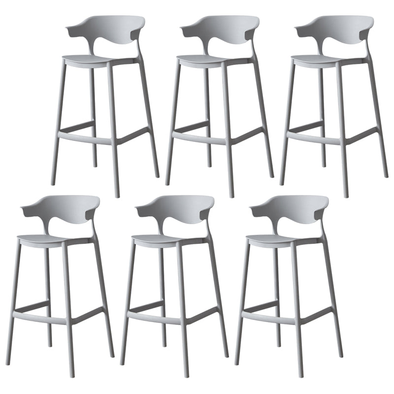 Nordic Stackable Bar-stool Plastic Counter Bar Stool with Plastic Legs for Home