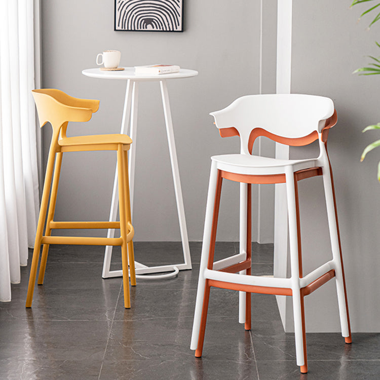 Nordic Stackable Bar-stool Plastic Counter Bar Stool with Plastic Legs for Home