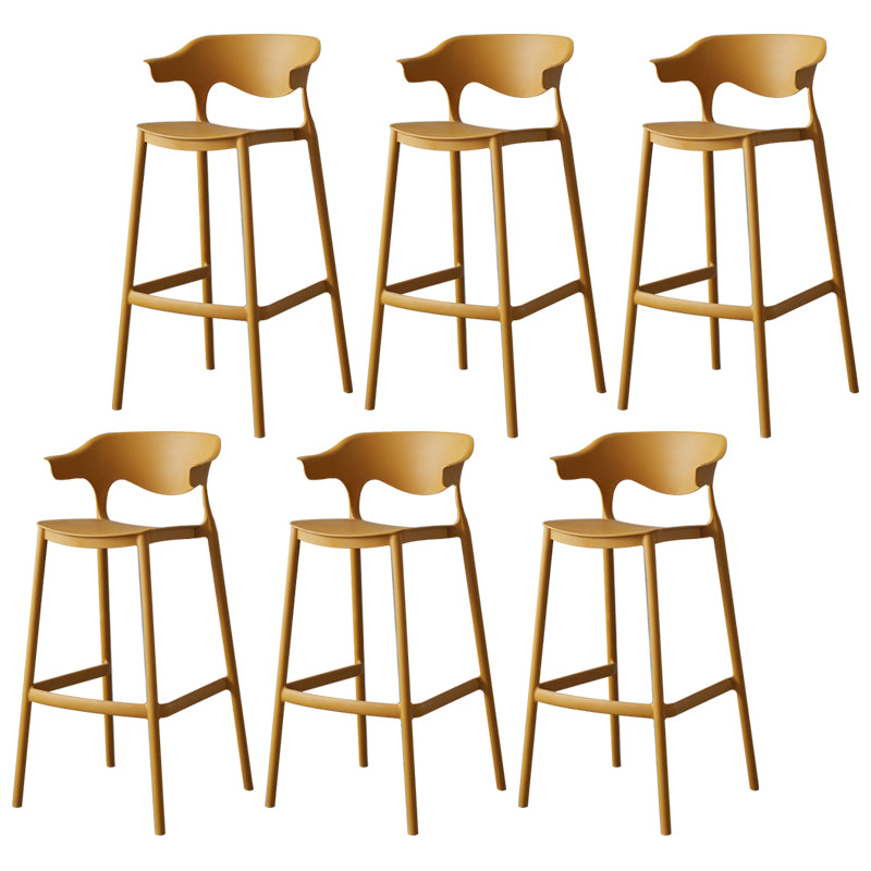 Nordic Stackable Bar-stool Plastic Counter Bar Stool with Plastic Legs for Home