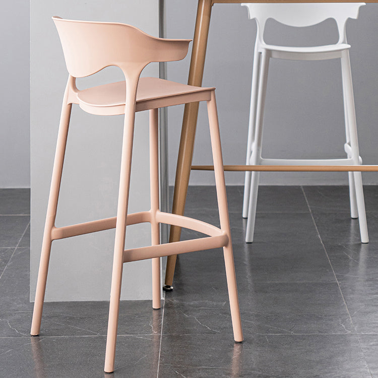 Nordic Stackable Bar-stool Plastic Counter Bar Stool with Plastic Legs for Home