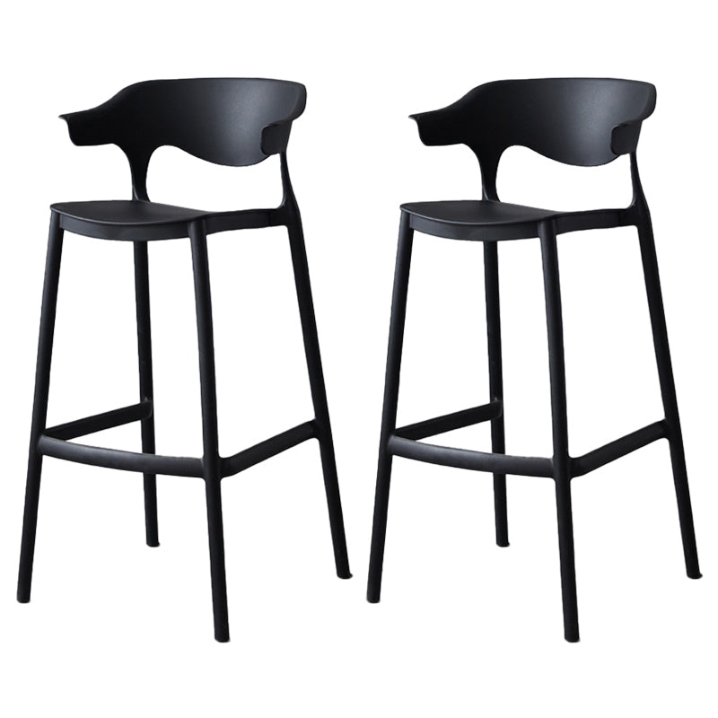Nordic Stackable Bar-stool Plastic Counter Bar Stool with Plastic Legs for Home