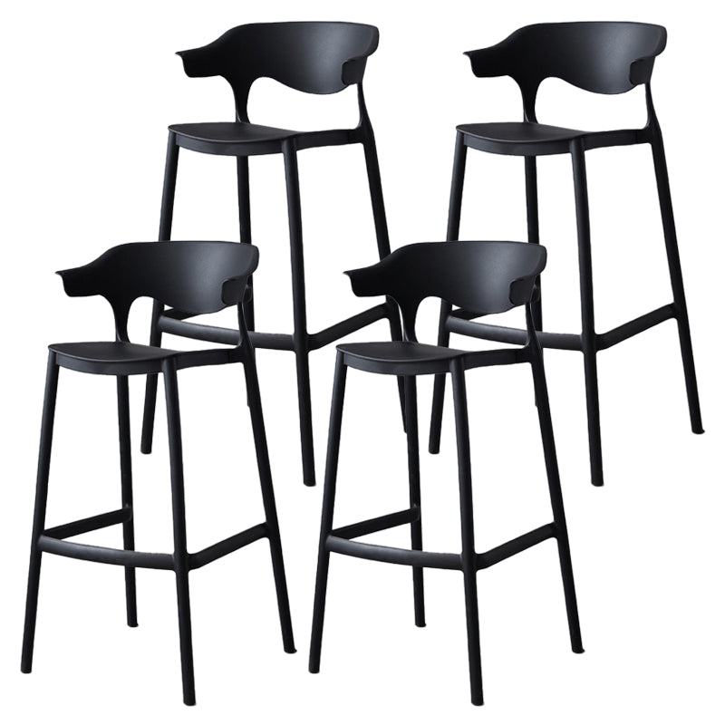Nordic Stackable Bar-stool Plastic Counter Bar Stool with Plastic Legs for Home